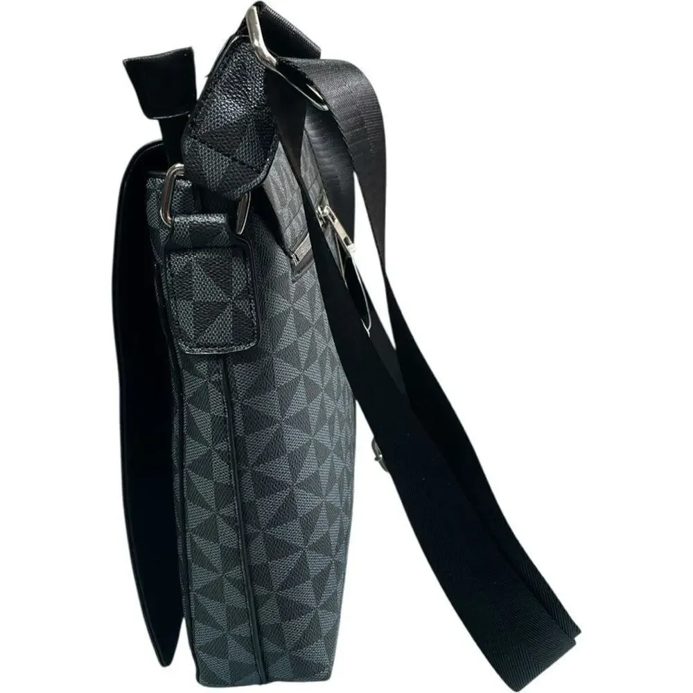 Black Gray Monogram  Shoulder Crossbody Messenger Bag